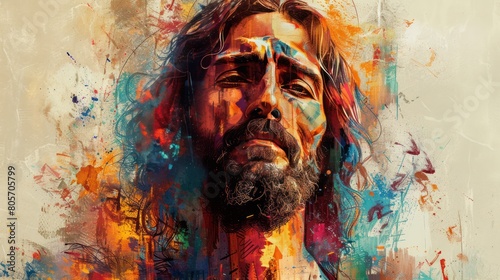 a portrait of Jesus Christ