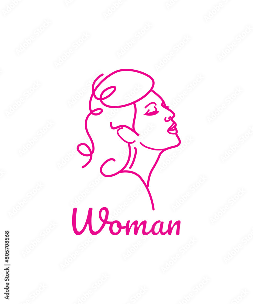 Woman face logo icon design illustration