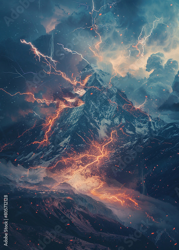lightning in the sky in nature wallpaper backgroun