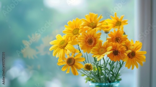 Golden Daisy Bouquet  A bouquet of golden daisies arranged in a vase  perfect for concepts like happiness  celebration  and appreciation