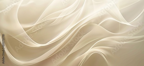 A soft beige background with subtle lighting, featuring an abstract design of flowing lines and curves in the center