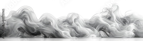 A white background with a grey smokey line