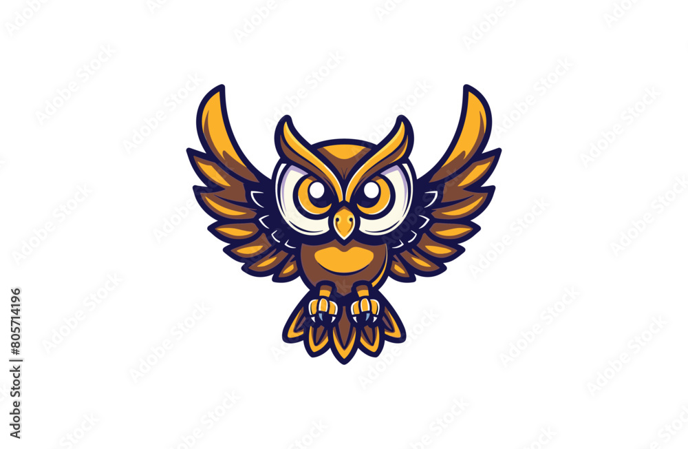 Owl vector illustration flat design logo Owl vector illustration flat design logo