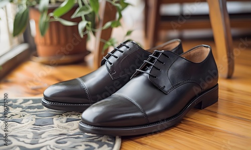 Groom shoes elegant classic dressing man Business luxury shoelace, Generative AI