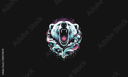 head polar roar vector illustration artwork design