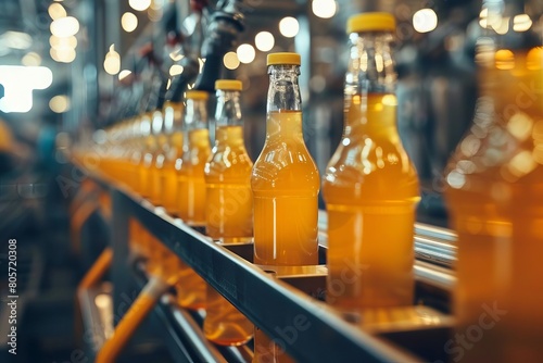 mesmerizing process of beverage production on factory conveyor belt industrial efficiency