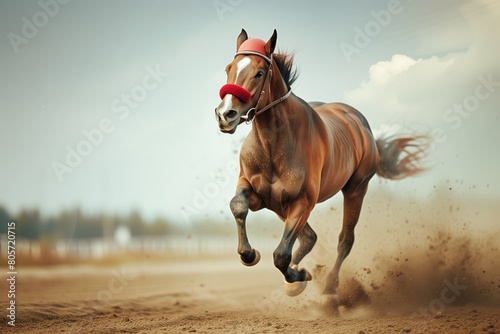 Wallpaper Mural A horse running at speed at a horse race Torontodigital.ca
