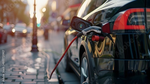 Wallpaper Mural Power supply connect to electric car for add charge to the battery. Charging re technology industry transport which are the future of the Automobile. Torontodigital.ca