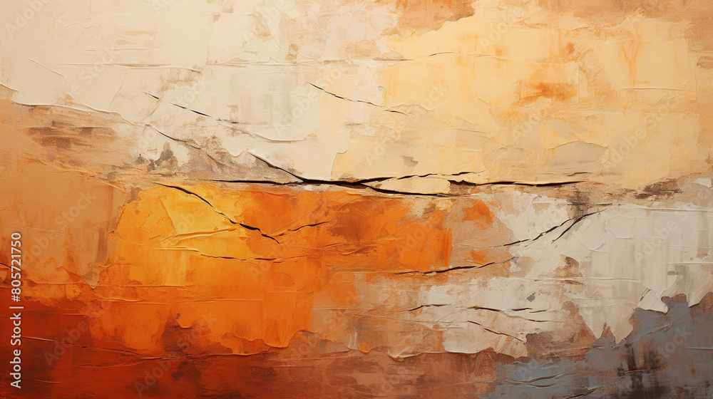 Dry and Arid Cracked Earth Warm and Fiery Atmosphere Texture Oil Painting On Background