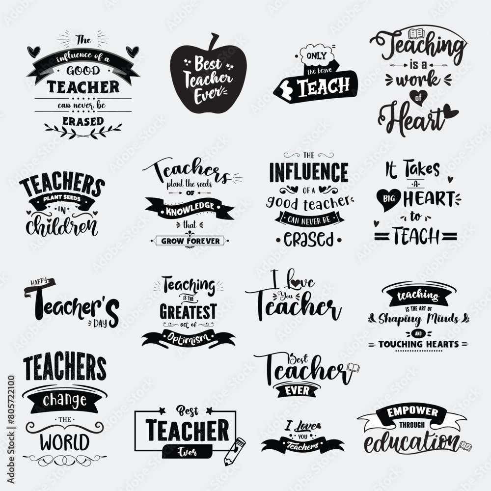 Teachers day concept. Happy teachers day. Best teacher ever. Teacher's Day Gift. Love Teacher Svg. Gift For Teachers. Teacher quotes. Teacher SVG bundle
