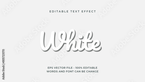 White with shadow editable text effect premium.