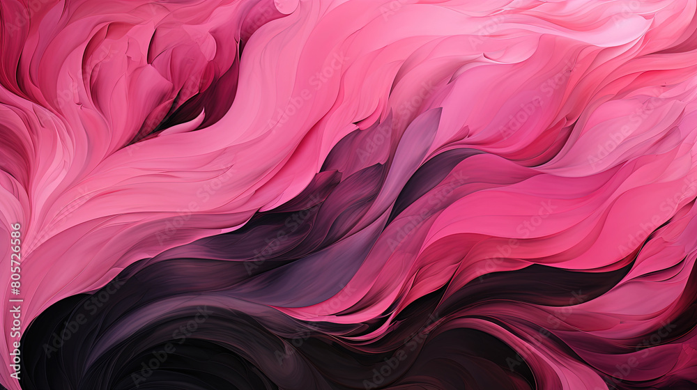 Obraz premium Beautiful Pink And Black Color Wavy Brush Strokes on Backdrop