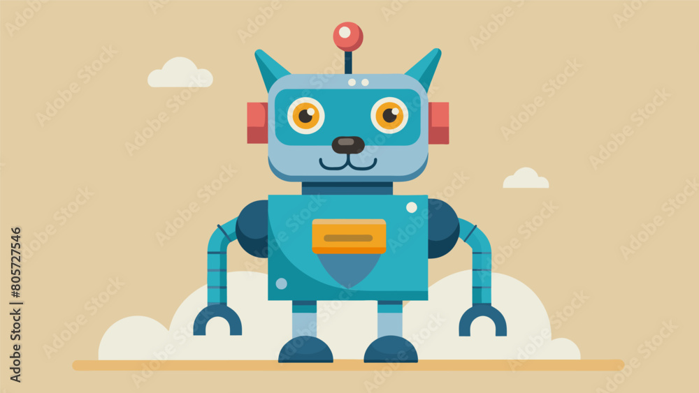A tingedge robot with a warm and friendly demeanor providing your pet with a sense of security while youre on a long day at work.. Vector illustration