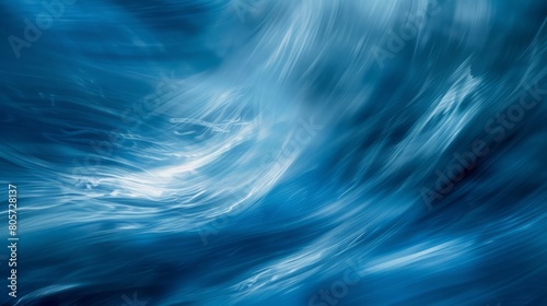 Abstract blue background with blurred motion and copy space