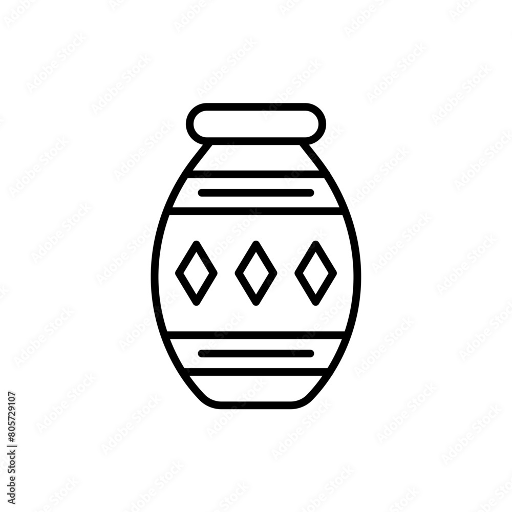 Ancient jar outline icons, minimalist vector illustration ,simple transparent graphic element .Isolated on white background