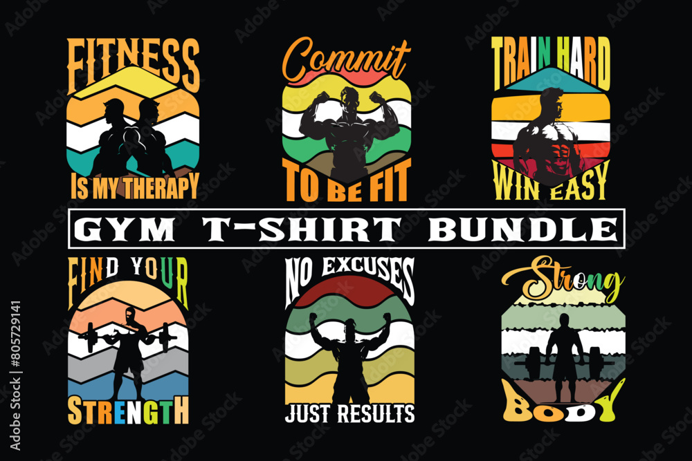 Gym t shirt design vector bundle the body achives what the mind believes Gym t shirt design vector bundle the body achives what the mind believes