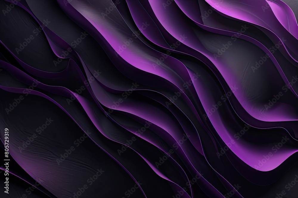 Obraz premium 3d rendering of beautiful purple pleats and swirls