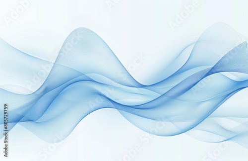 Abstract blue background with smooth waves and soft lines, creating an elegant presentation design for business or technology themes