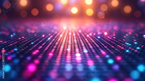colorful dance floor disco in perspective