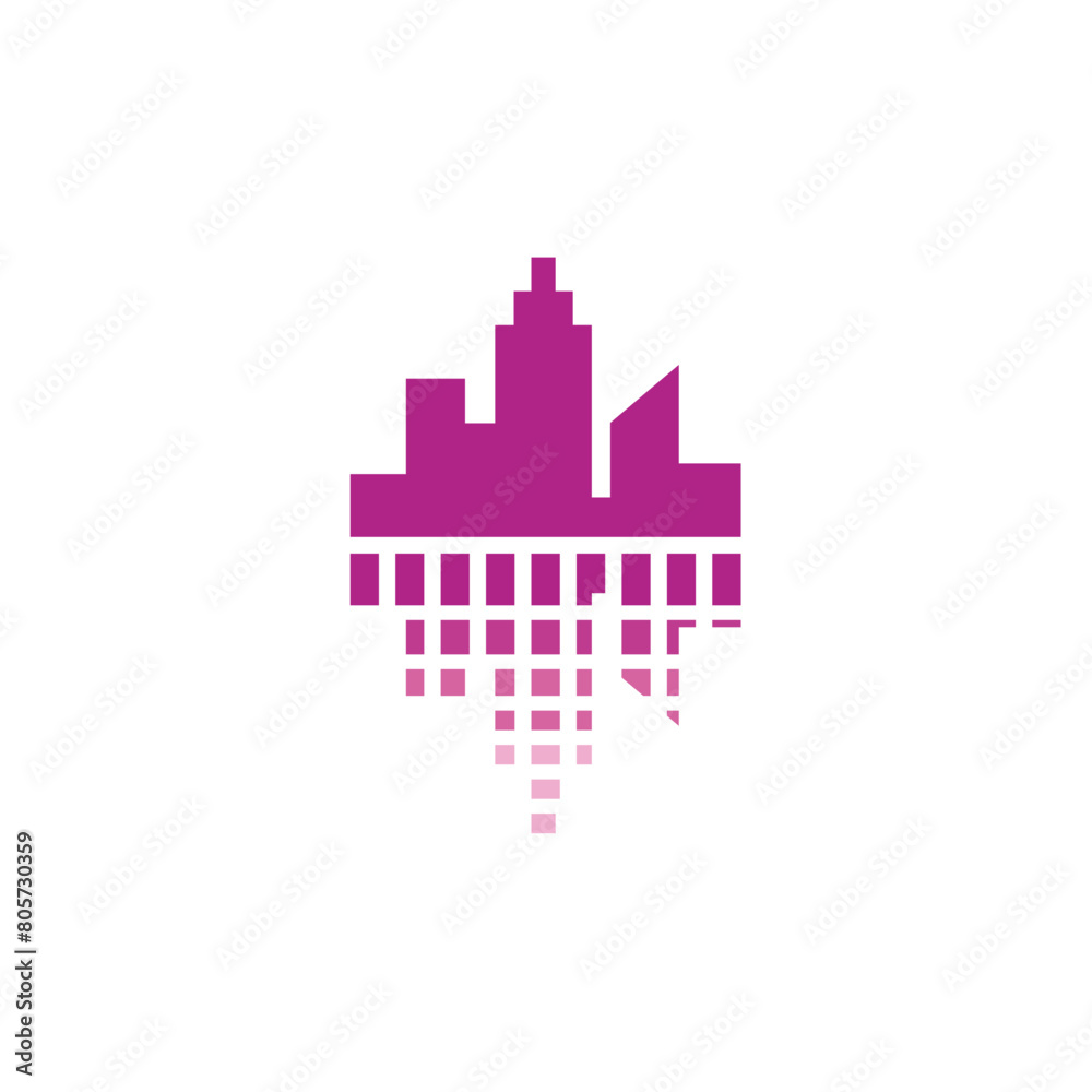 Obraz premium City Building Equalizer vector logo design template