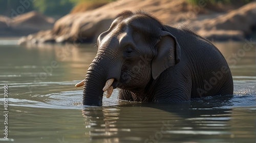 elephant in the water