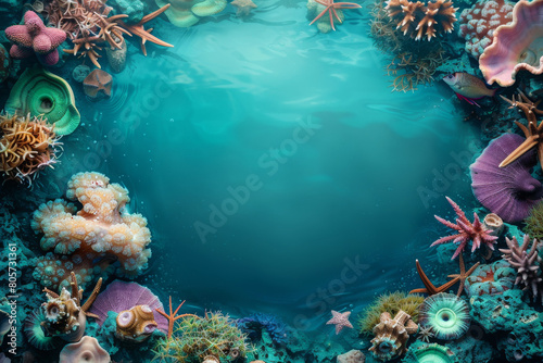 sea theme background with blank copy space 