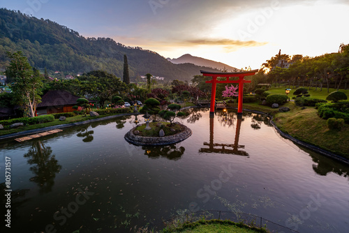 Sunset over the shrine gate