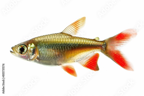 Bloodfin Tetra, isolated on white, aquarium fish