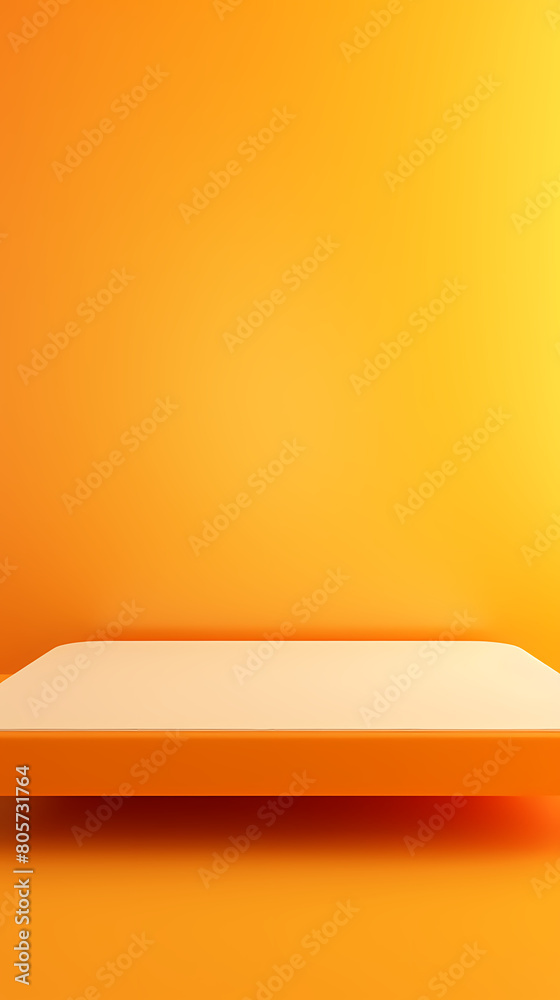 Obraz premium Simple orange background with empty podium for product display