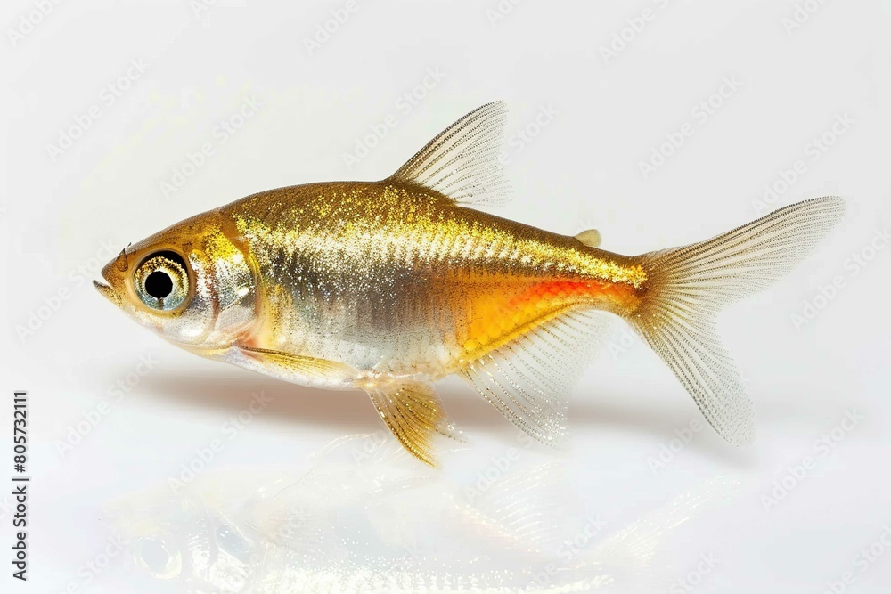 Diamond Tetra, isolated on white, aquarium fish Diamond Tetra, isolated on white, aquarium fish