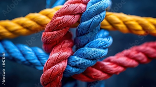 synergy and cohesion as diverse ropes connected together in interdependence
