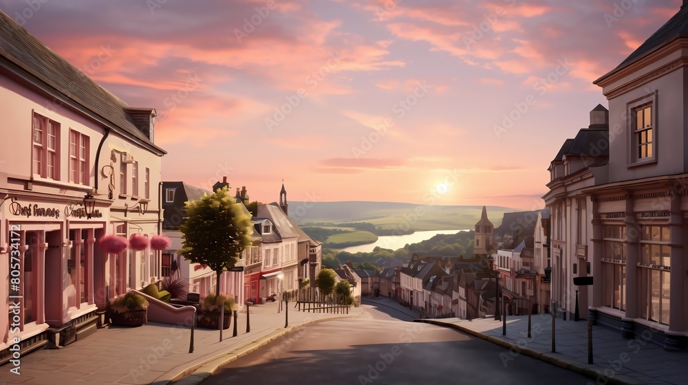 Fototapeta premium city at sunset