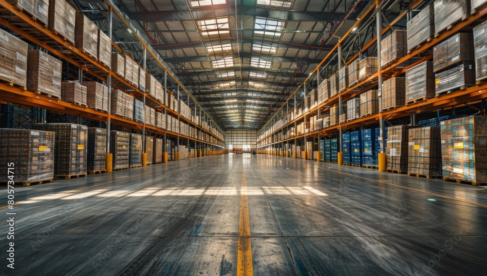 Fototapeta premium Efficient Automated Logistics and Retail Warehouse Center