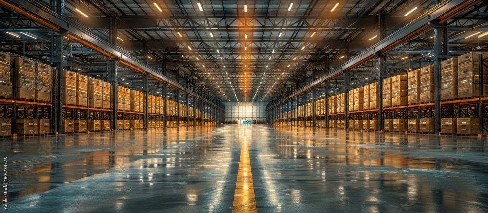 Fototapeta premium Efficient Automated Logistics and Retail Warehouse Center