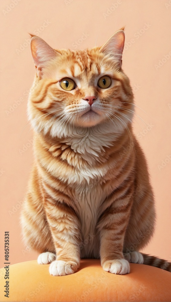 Cute Puffy Orange Cat Acting Funny