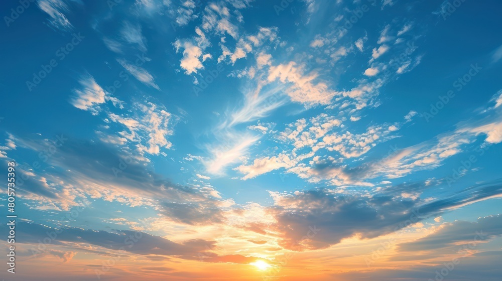 beautiful blue sunset sky with white clouds background beautiful blue sunset sky with white clouds background