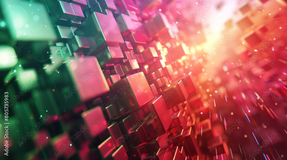 Maroon and Olive Galactic Infusion in 3D Abstract Maroon and Olive Galactic Infusion in 3D Abstract