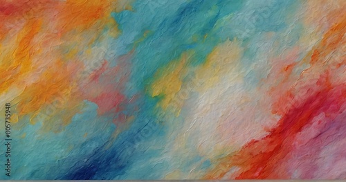Abstract Multicolor Vibrant And Textured Painting Background With Palette