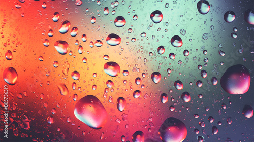 Closeup water drops  soap bubbles  abstract background horizontal for your design such as post  banner  advertising  wallpaper