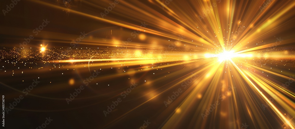 Abstract golden light rays shining on a deep black canvas, showcasing captivating light effects, glowing lines, and a touch of lens flare to elevate your visuals Abstract golden light rays shining on a deep black canvas, showcasing captivating light effects, glowing lines, and a touch of lens flare to elevate your visuals