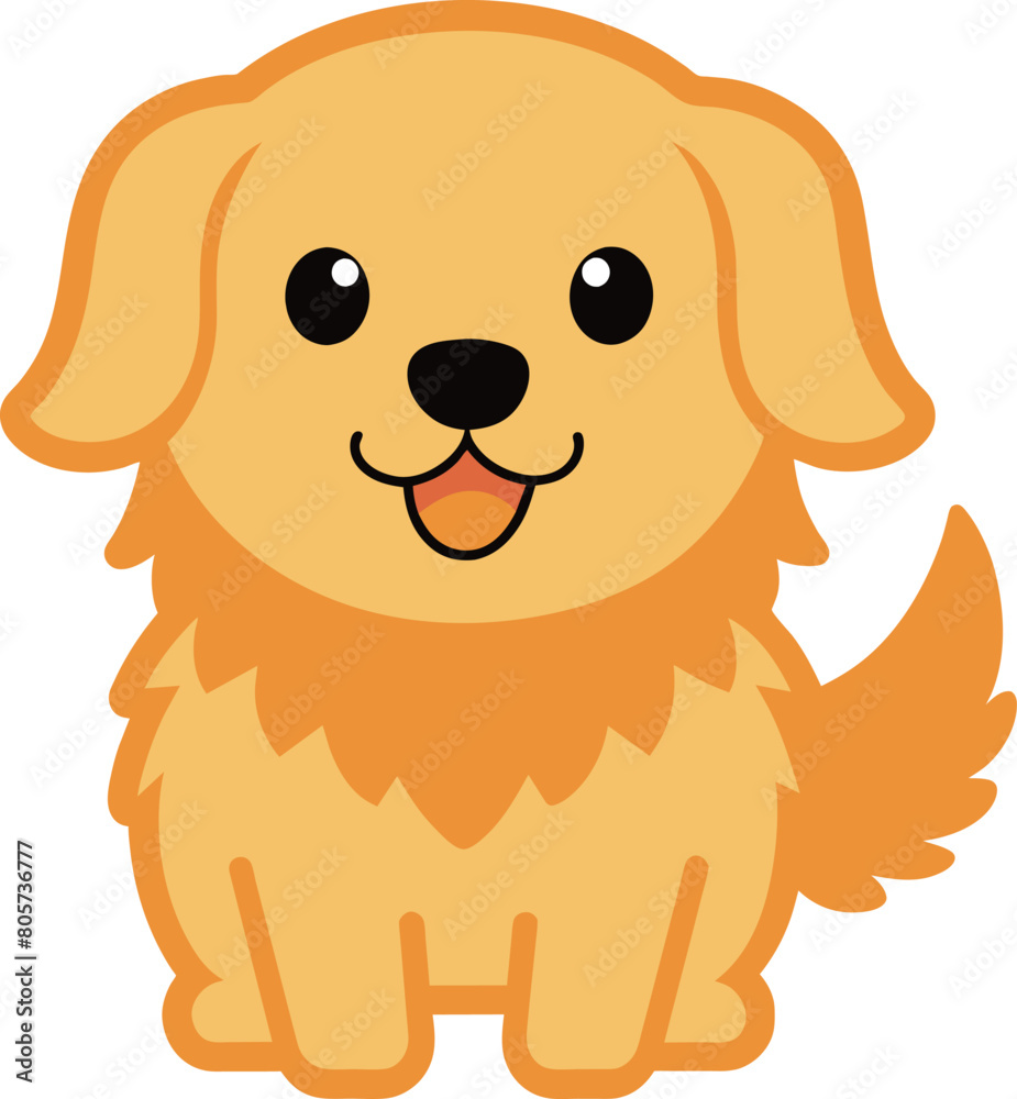 illustration kawaii Golden Retriever sticker illustration kawaii Golden Retriever sticker