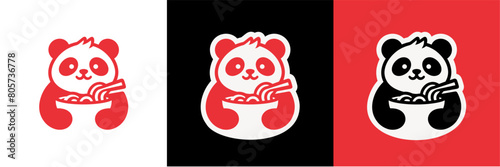 Panda Ramen Noodle Logo