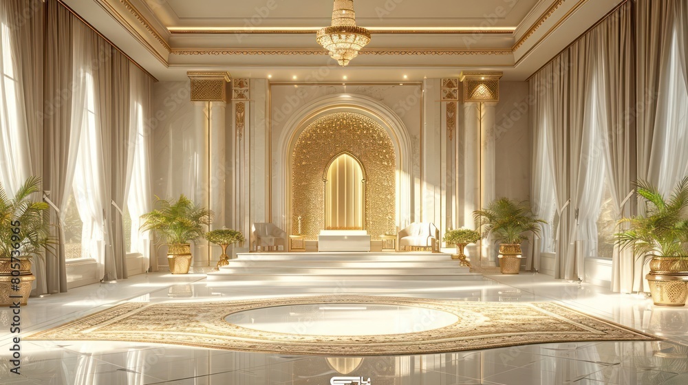 Obraz premium golden glossy luxury design of mosque or prayer