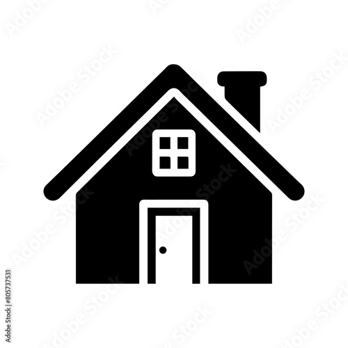 simple black and white house icon