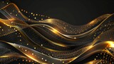 Abstract design featuring golden waves cascading on a dark background, ideal for conveying themes of prestige and festivity in business or event contexts