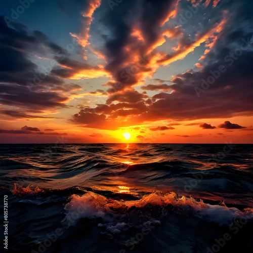 sunset in the sea  © Hassan