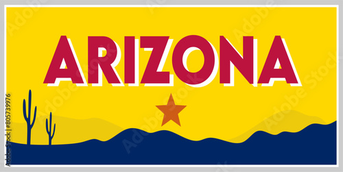 arizona state with yellow background