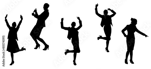 Wallpaper Mural Silhouette collection of business woman in expressive pose Torontodigital.ca