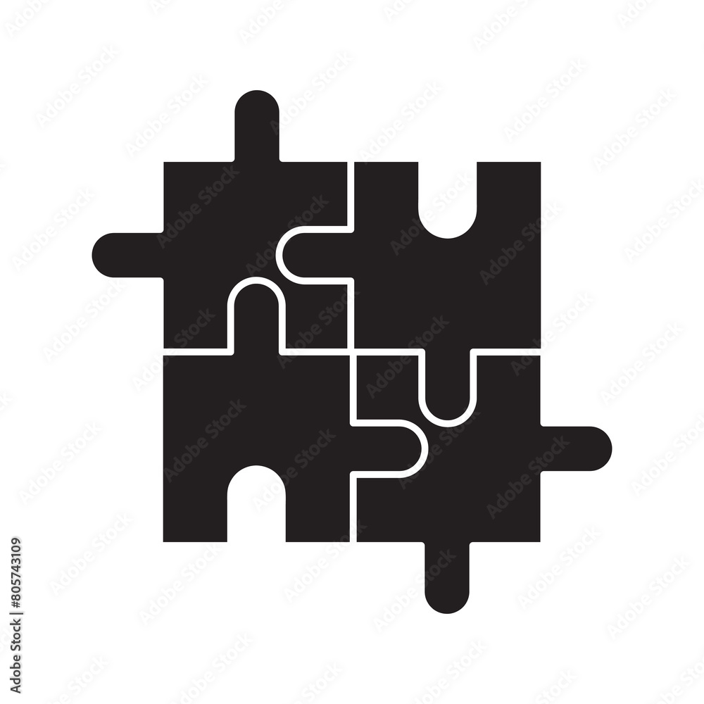 Puzzle vector black icon. Plugins symbol flat black illustration for web and app..eps Puzzle vector black icon. Plugins symbol flat black illustration for web and app..eps
