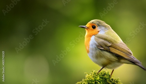 Cute little bird perched on moss.